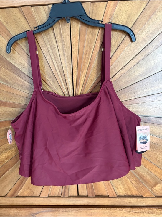 Shapermint Other - Shapermint Burgundy Ruffled Bikini Top